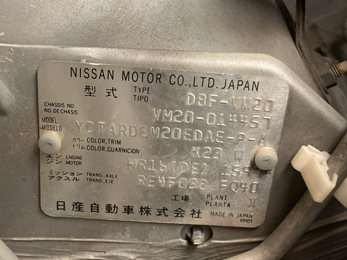 [CHOOSE PARTS] NISSAN NV200 VANETTE VAN VM20 2010 HR16DE FF AT 2WD #0001000009404