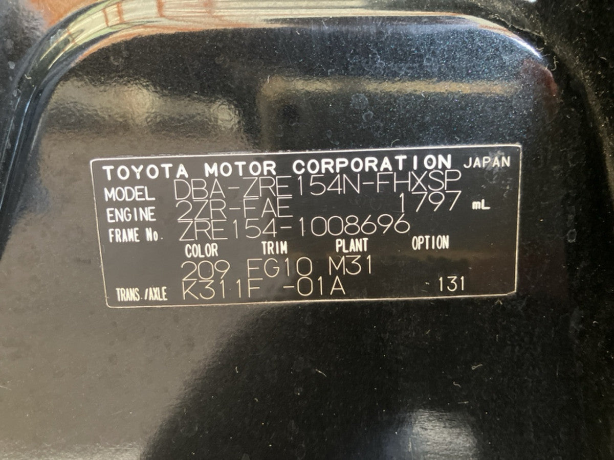 [CHOOSE PARTS] TOYOTA COROLLA RUMION ZRE154N 2010 2ZR-FAE FF AT 4WD #0001000013356