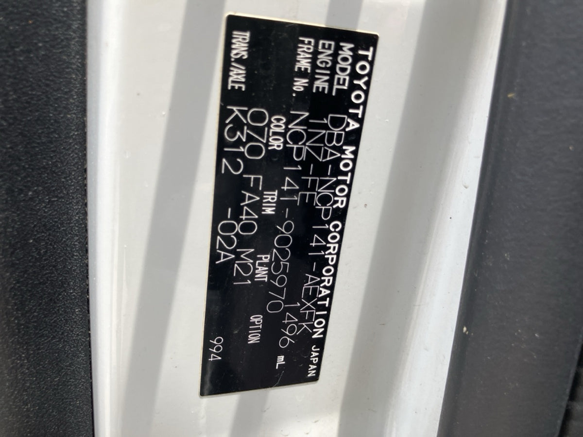 [CHOOSE PARTS] TOYOTA PORTE NCP141 2012 1NZ-FE FF AT 2WD #0002002661948