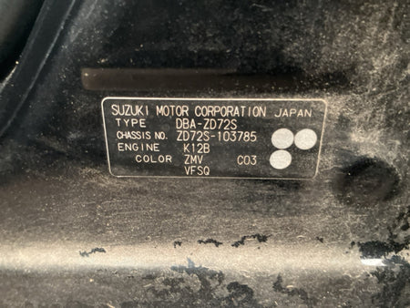 [CHOOSE PARTS] SUZUKI SWIFT ZD72S 2011 K12B FF AT 4WD #0002002682494