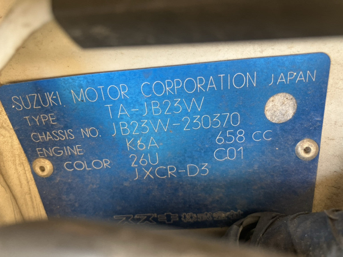 [USED ENGINE] SUZUKI JIMNY JB23W 2001 K6A FR AT 4WD #000326A158653