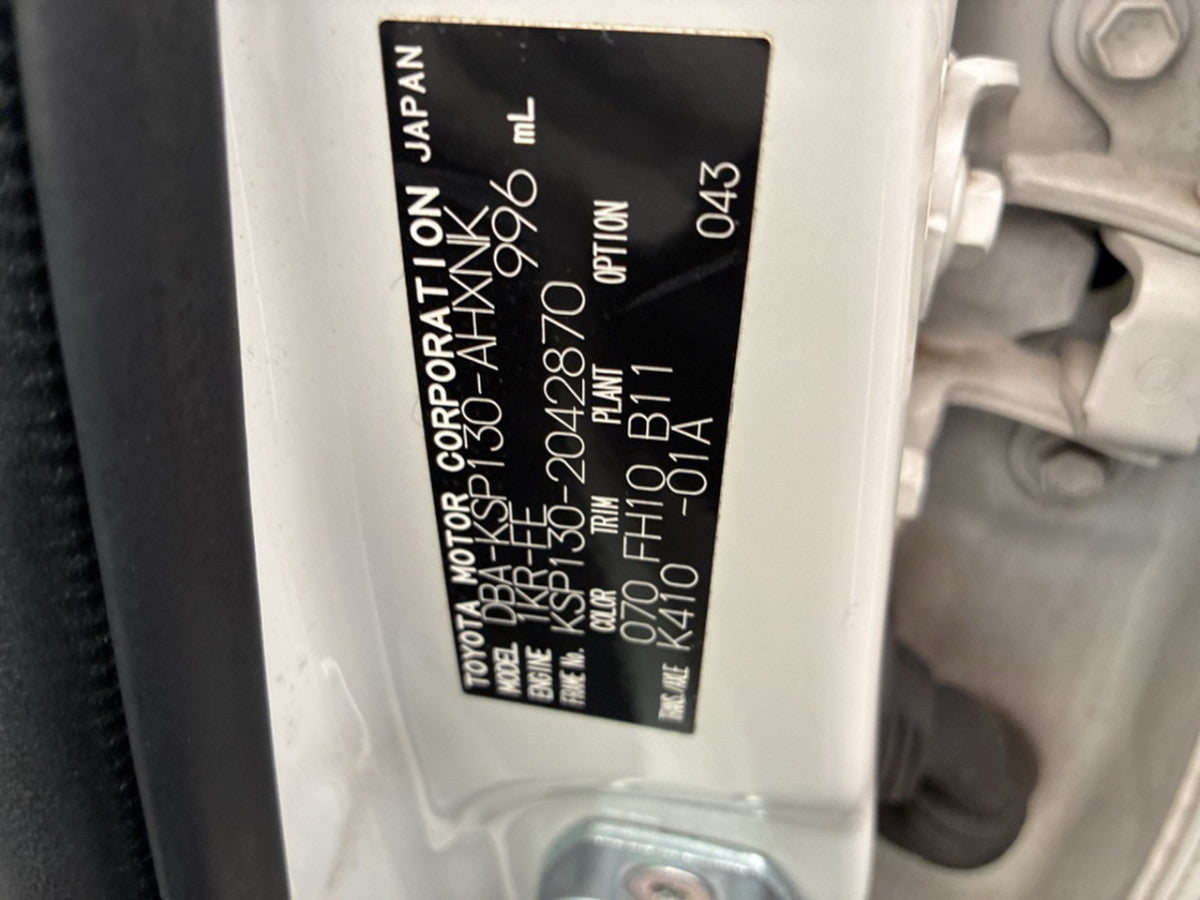 [CHOOSE PARTS] TOYOTA VITZ KSP130 2012 1KR-FE FF AT 2WD #0001000016328