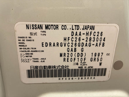 [CHOOSE PARTS] NISSAN SERENA HFC26 2016 MR20DD FF AT 2WD #0001000015225