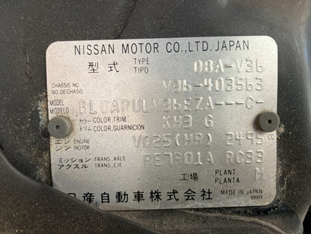 [CHOOSE PARTS] NISSAN SKYLINE SEDAN V36 2010 VQ25HR FR AT 2WD #0001000016058