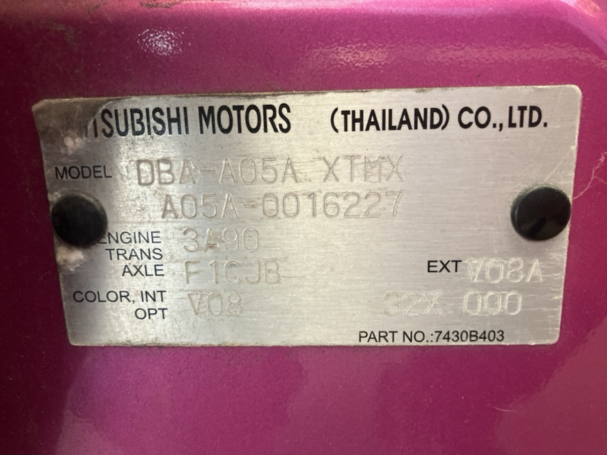 [USED ENGINE] MITSUBISHI MIRAGE A05A 2013 3A90 FF AT 2WD #0003264079011
