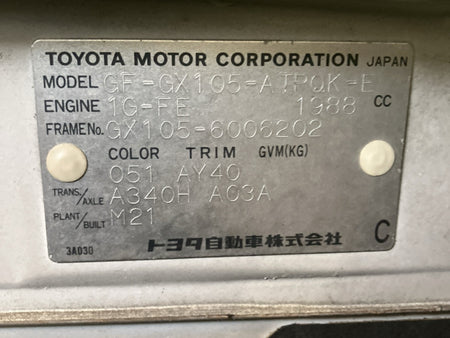 [CHOOSE PARTS] TOYOTA MARKⅡ GX105 1999 1G-FE FR AT 4WD #0001000015813