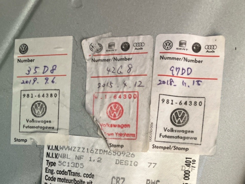 [CHOOSE PARTS] VOLKSWAGEN THE BEETLE 16CBZ 2013 CBZ FF AT 2WD #0001000016630