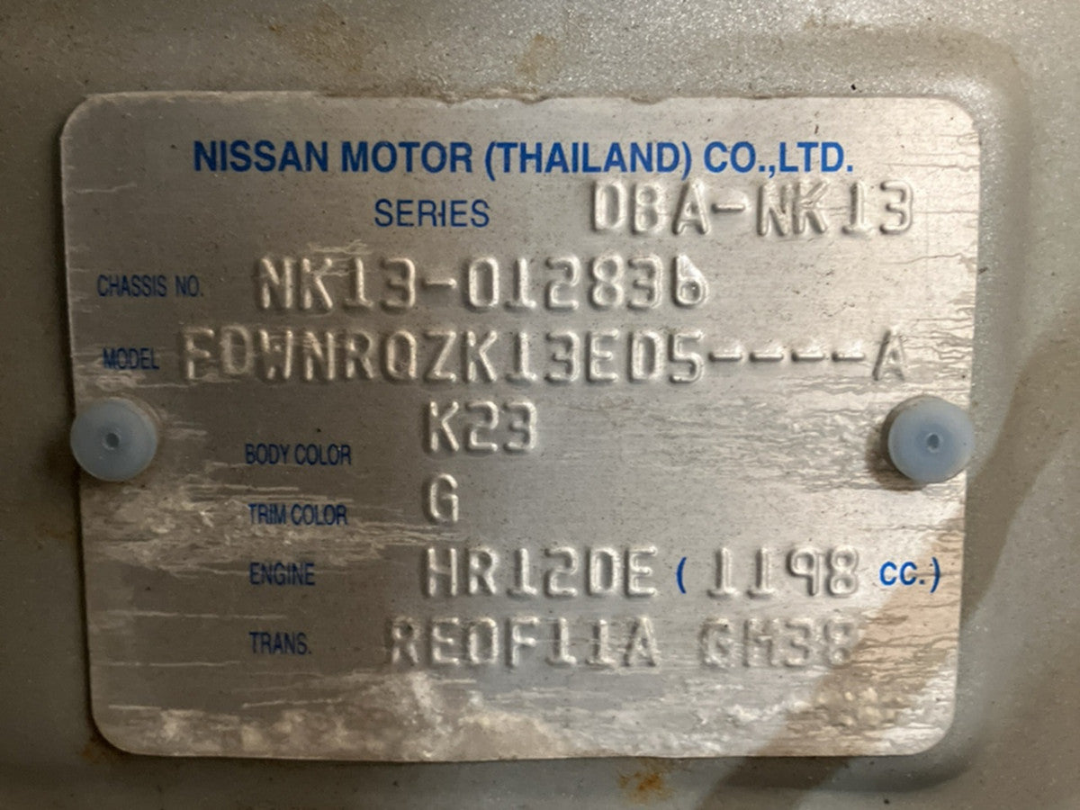 [USED ENGINE] NISSAN MARCH NK13 2014 HR12DE FF AT 4WD #0003266104406