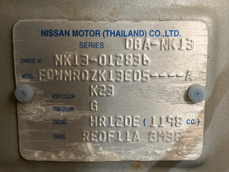[USED ENGINE] NISSAN MARCH NK13 2014 HR12DE FF AT 4WD #0003266104406