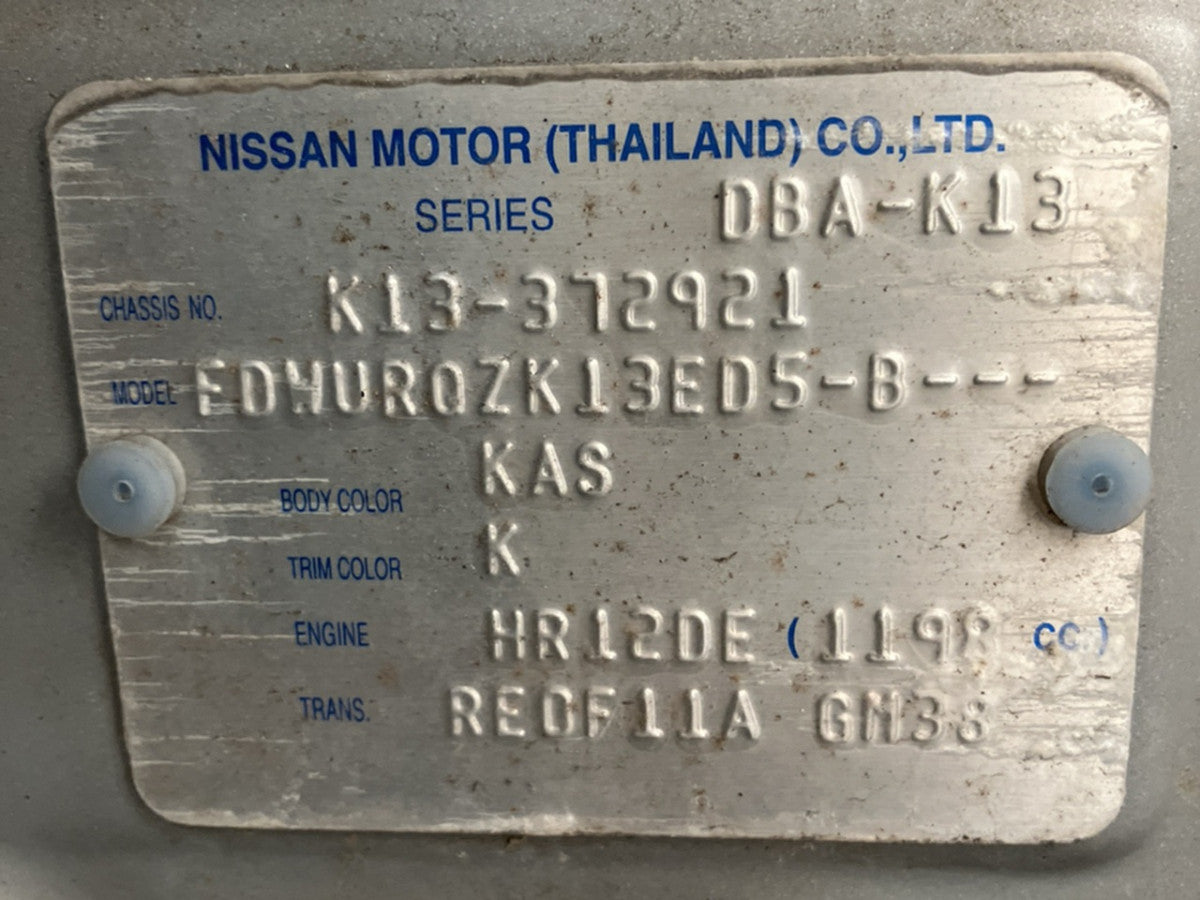 [USED ENGINE] NISSAN MARCH K13 2013 HR12DE FF AT 2WD #0003268141865