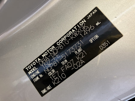 [CHOOSE PARTS] TOYOTA SIENTA NCP81G 2012 1NZ-FE FF AT 2WD #0001000015057