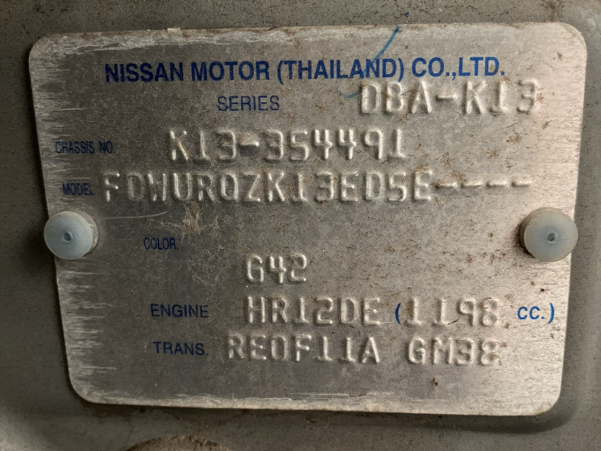 [CHOOSE PARTS] NISSAN MARCH K13 2011 HR12DE FF AT 2WD #0002002672012