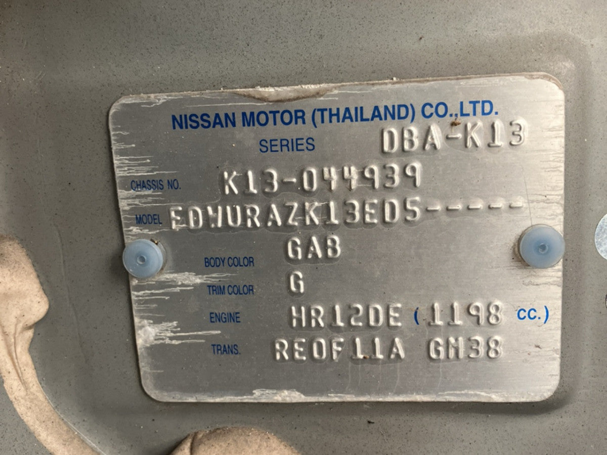 [USED ENGINE] NISSAN MARCH K13 2013 HR12DE FF AT 2WD #0003267127479