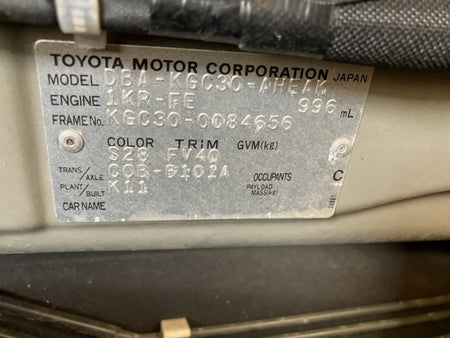 [CHOOSE PARTS] TOYOTA PASSO KGC30 2011 1KR-FE FF AT 2WD #0002002651530