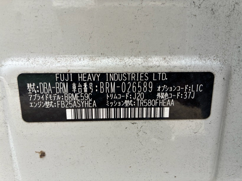 [CHOOSE PARTS] SUBARU LEGACY TOURING WAGON BRM 2013 FB25 FF AT 4WD #0001000016610
