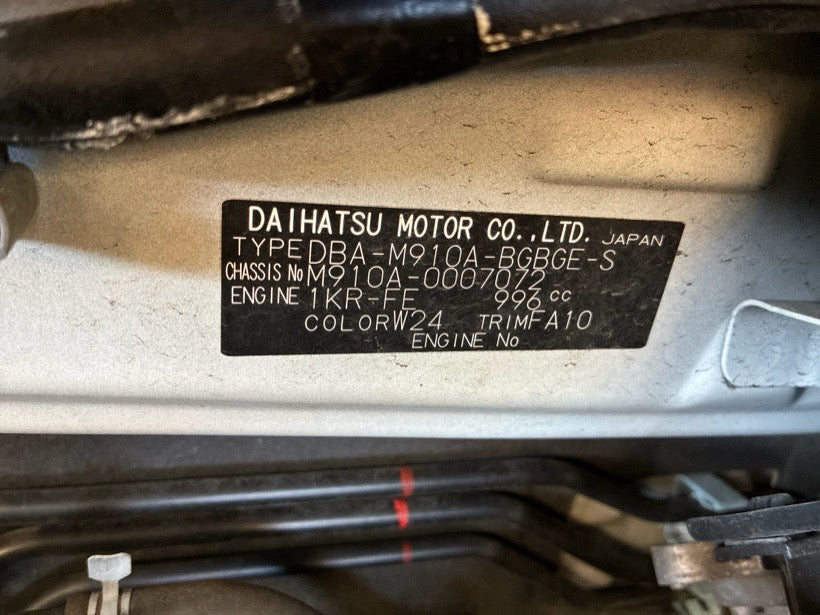 [CHOOSE PARTS] TOYOTA TANK M910A 2017 1KR-FE FF AT 4WD #0001000015216