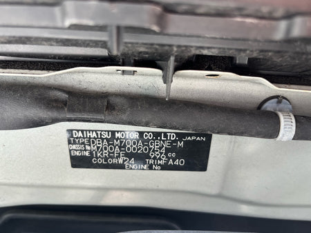 [CHOOSE PARTS] TOYOTA PASSO M700A 2016 1KR-FE FF AT 2WD #0451000000493