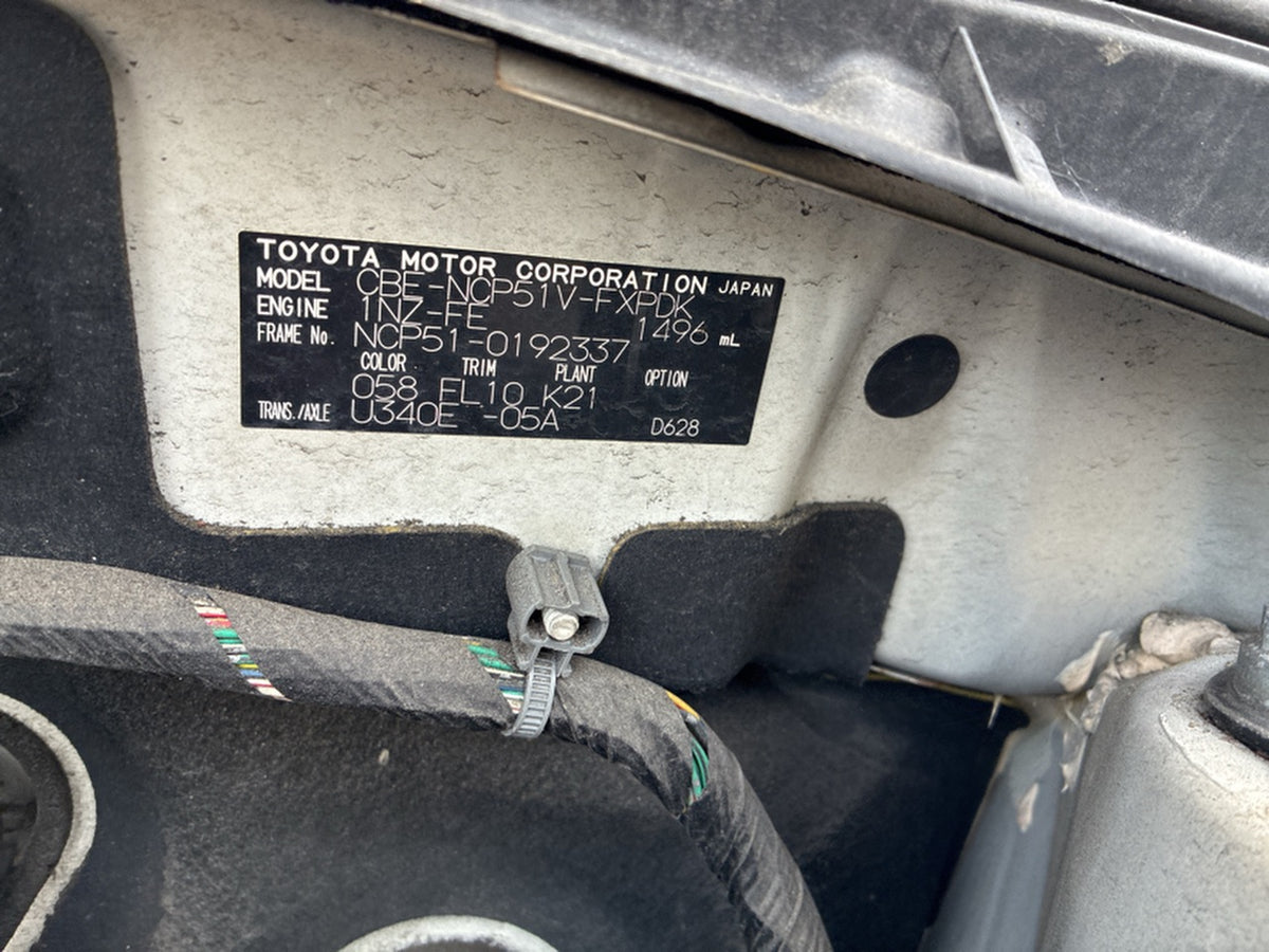 [CHOOSE PARTS] TOYOTA SUCCEED VAN NCP51V 2008 1NZ-FE FF AT 2WD #0002002672118