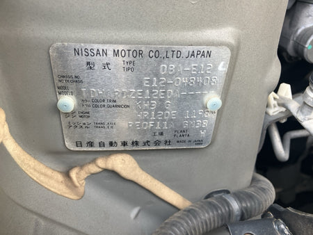 [CHOOSE PARTS] NISSAN NOTE E12 2013 HR12DE FF AT 2WD #0002002672310
