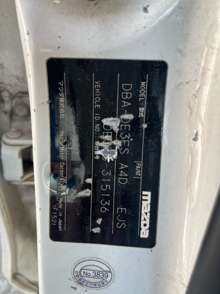 [CHOOSE PARTS] MAZDA DEMIO DE3FS 2010 ZJ-VE FF AT 2WD #0451000000483