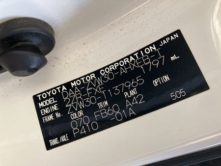 [CHOOSE PARTS] TOYOTA PRIUS ZVW30 2009 2ZR-FXE FF AT 2WD #0001000014882