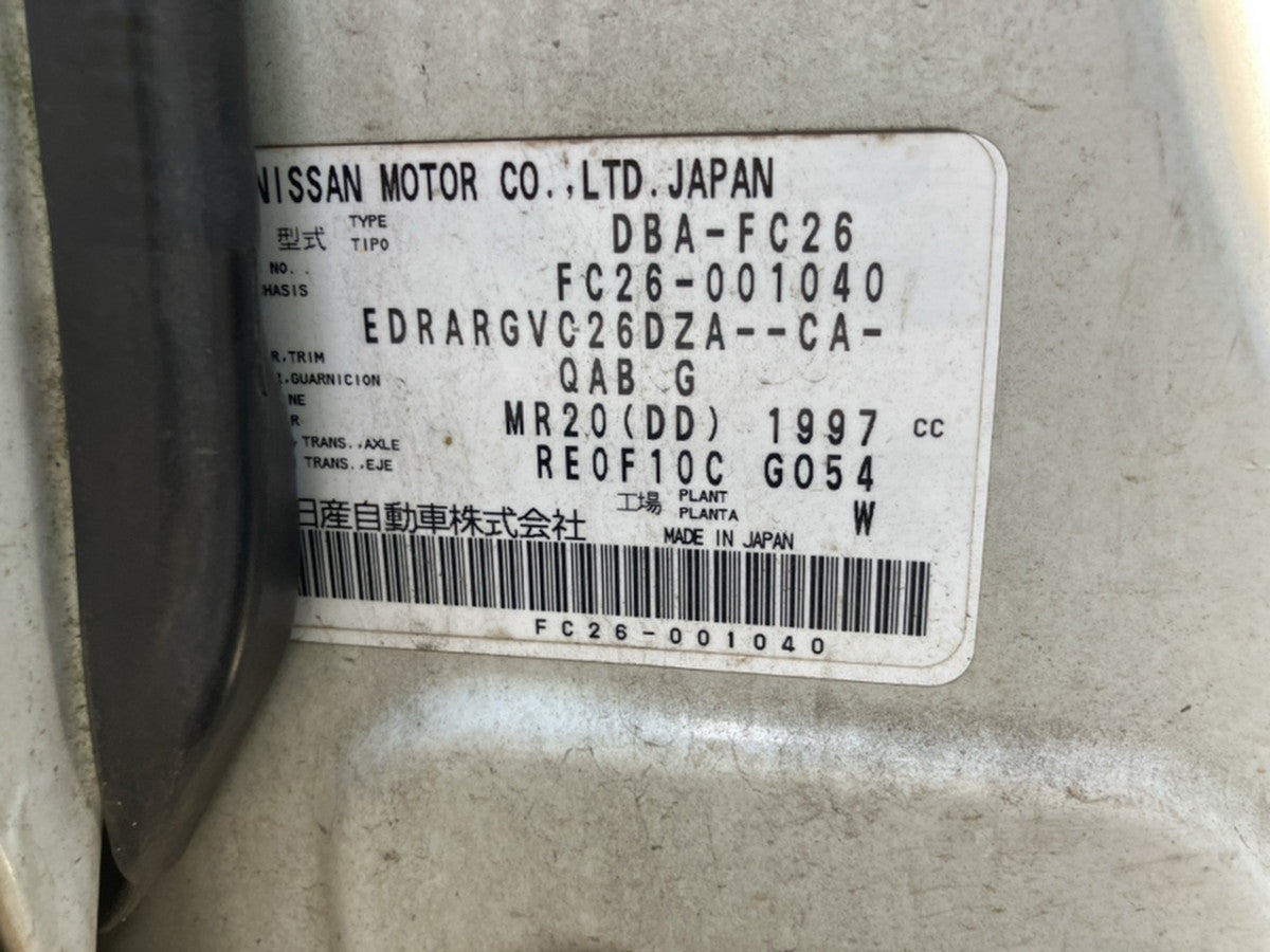 [CHOOSE PARTS] NISSAN SERENA FC26 2010 MR20DD FF AT 2WD #0002002672255
