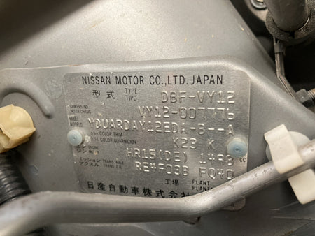[USED ENGINE] NISSAN AD VY12 2007 HR15DE FF AT 2WD #0003269149993