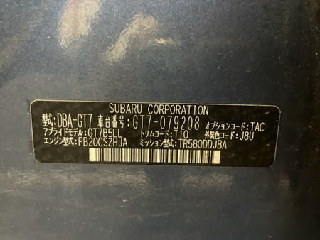[CHOOSE PARTS] SUBARU SUBARU XV GT7 2018 FB20 FF AT 4WD #0001000003975