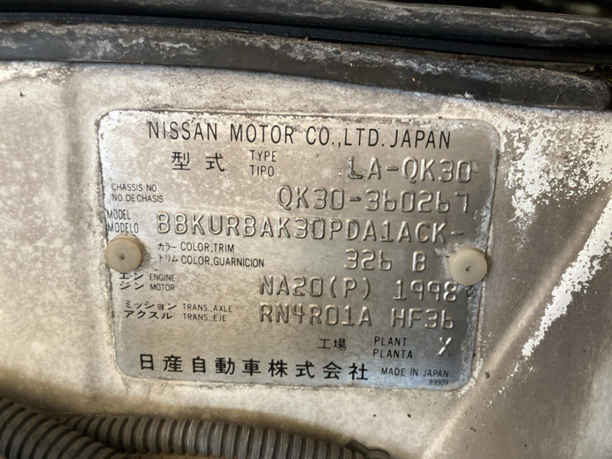 [USED ENGINE] NISSAN CREW(131) QK30 2005 NA20P FR AT 2WD #0003267117023