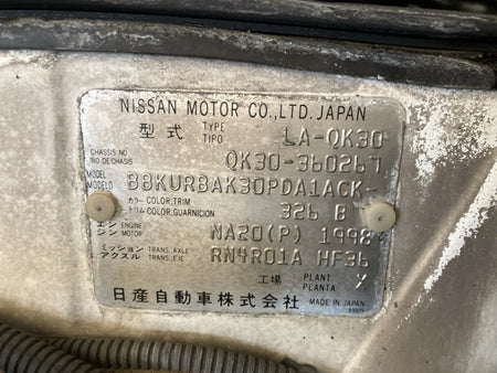 [USED ENGINE] NISSAN CREW(131) QK30 2005 NA20P FR AT 2WD #0003267117023