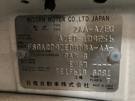 [CHOOSE PARTS] NISSAN LEAF AZE0 2014 EM57 FF AT 2WD #0001000016322