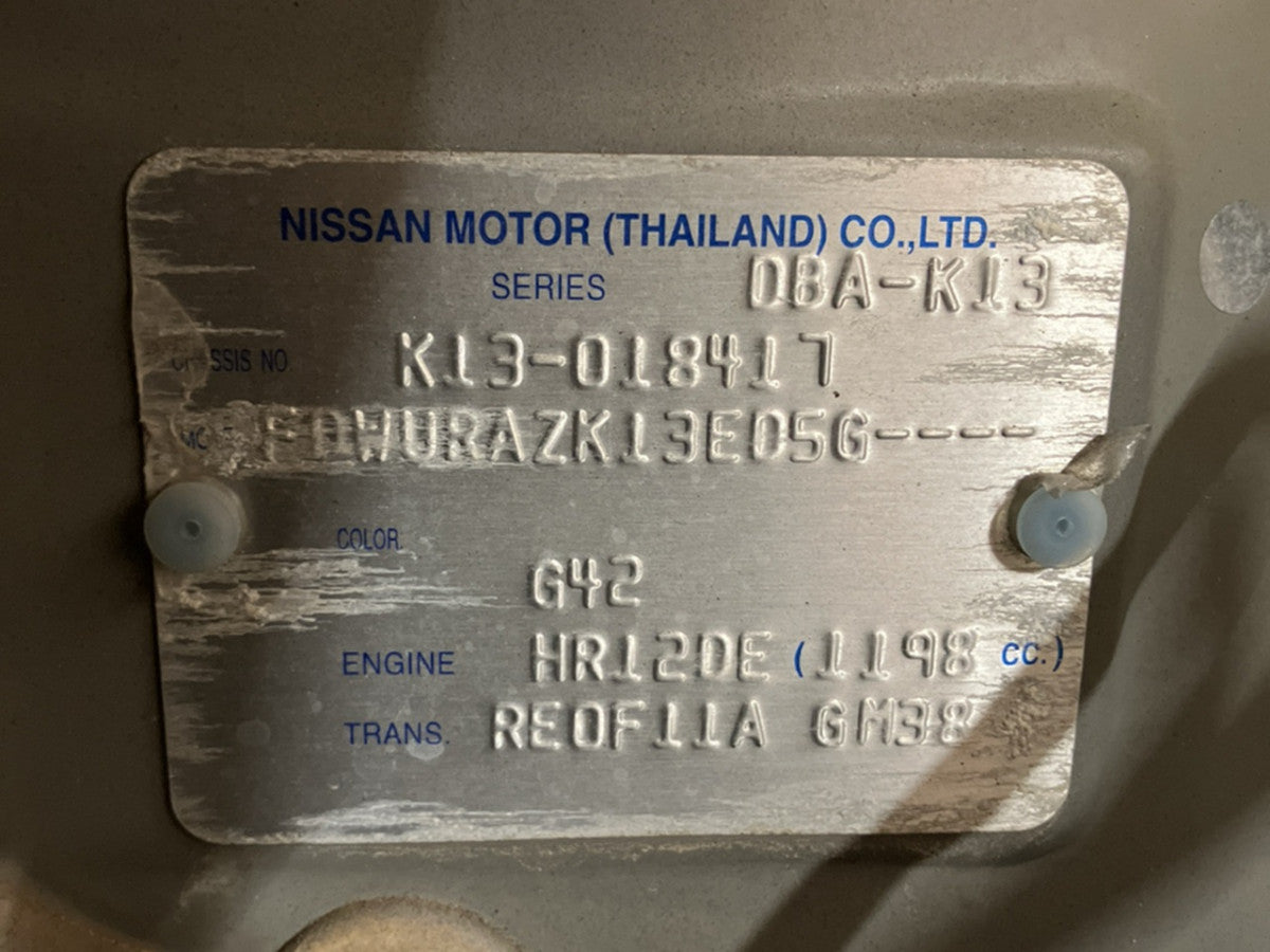 [USED ENGINE] NISSAN MARCH K13 2011 HR12DE FF AT 2WD #0003267114294