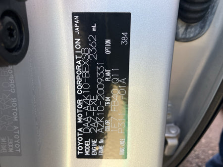 [CHOOSE PARTS] TOYOTA SAI AZK10 2010 2AZ-FXE FF AT 2WD #0002002641107
