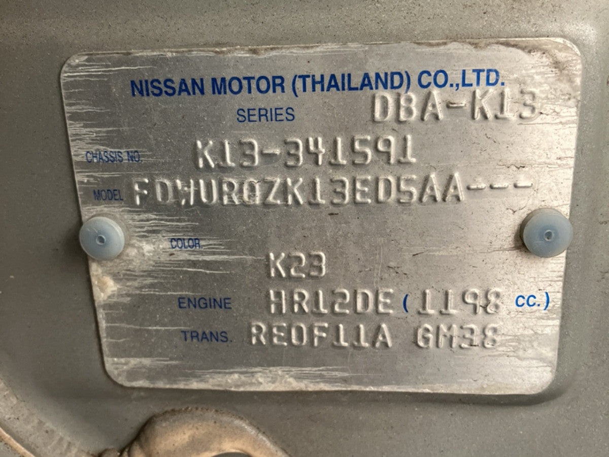 [CHOOSE PARTS] NISSAN MARCH K13 2012 HR12DE FF AT 2WD #0001000015899